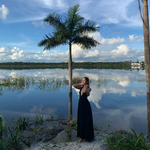 Load image into Gallery viewer, Pléyade Black Cotton Gown
